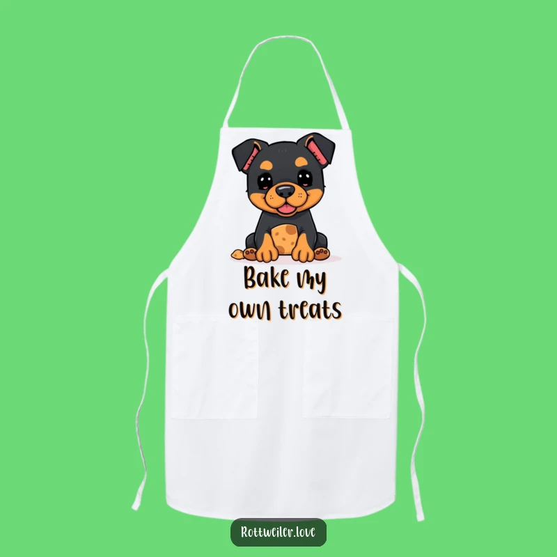 Funny Kawaii Rottweiler Treat Apron - Kitchen Pup's Hopeful Charm Gift