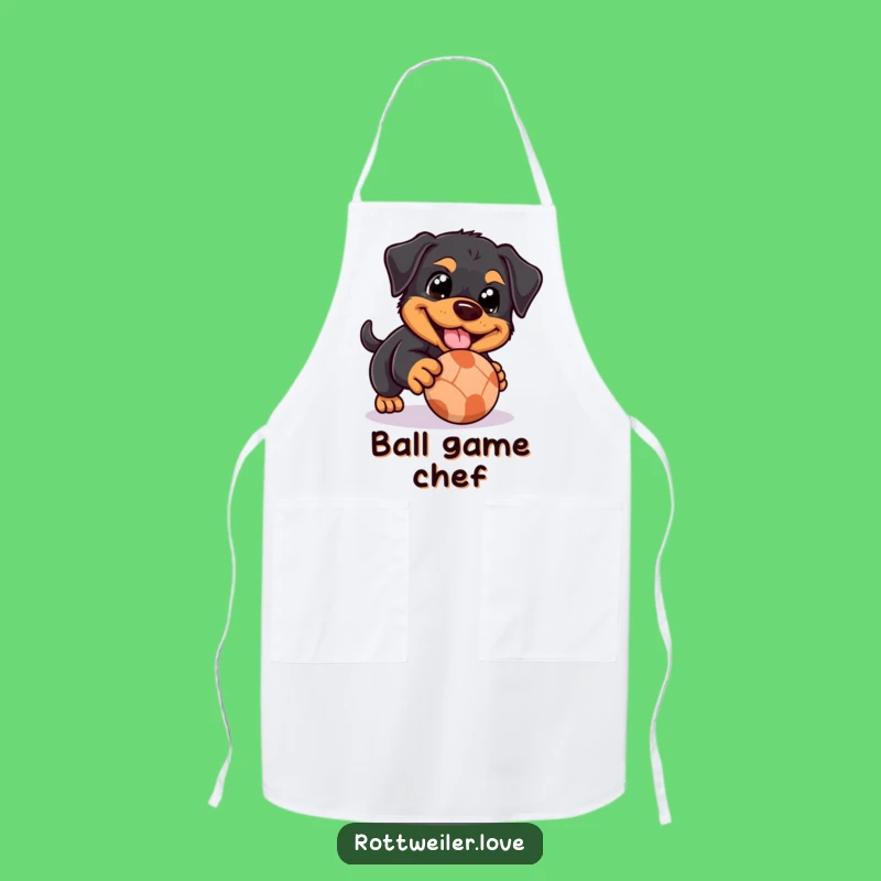 Funny Rottweiler Apron: Playful Chef, Ball Game, Kitchen Dog Gift!