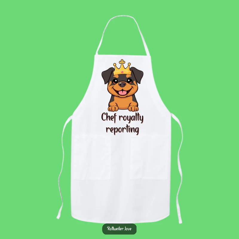 Funny Royal Rottweiler Apron: Kitchen Crown Humor, Hilarious Dog Gift