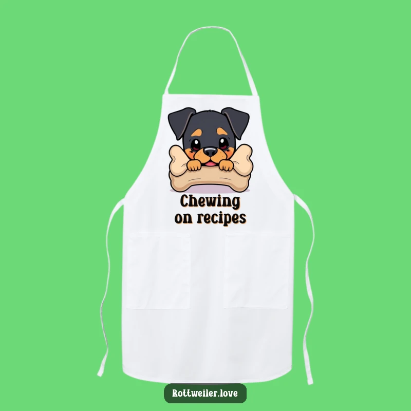 Funny Rottweiler Apron: Kitchen Dog Gift Behind Bone