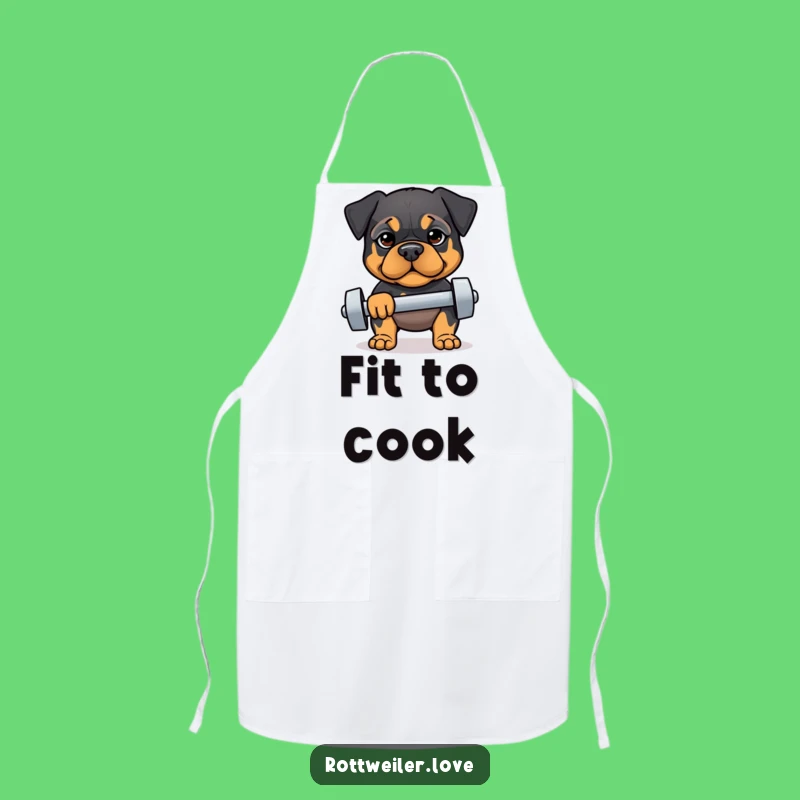 Funny Fit Rottweiler Apron: Kitchen Workout Humor, Gym Gift
