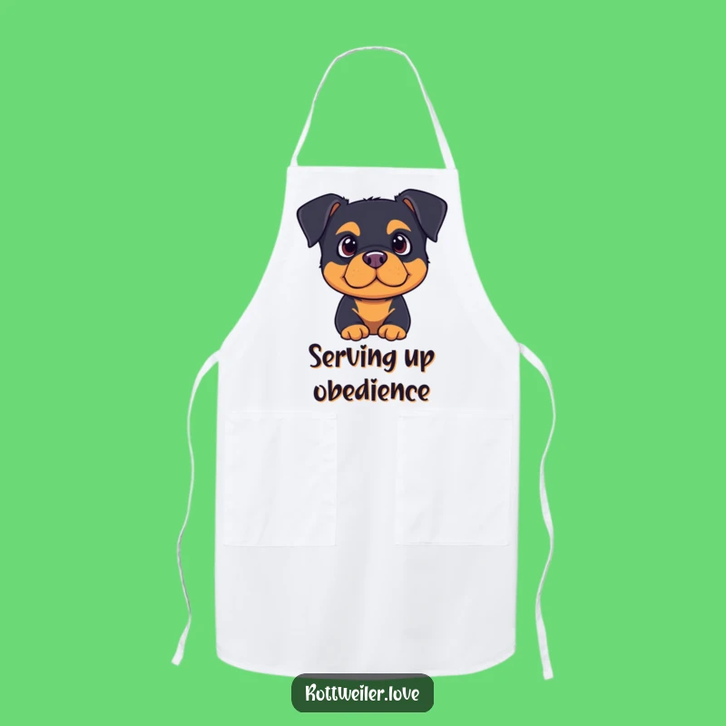 Funny Listening Rottweiler Apron: Attentive Kitchen Companion