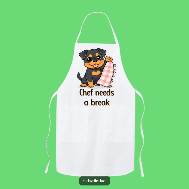 Funny Rottweiler Blanket Apron, Enthusiastic Dog Chef Wear, Hilarious Cozy Kitchen Gift