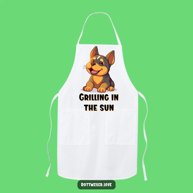 Funny Rottweiler Sunshine Apron: Cook with Calm Thanks to This Relaxed Dog