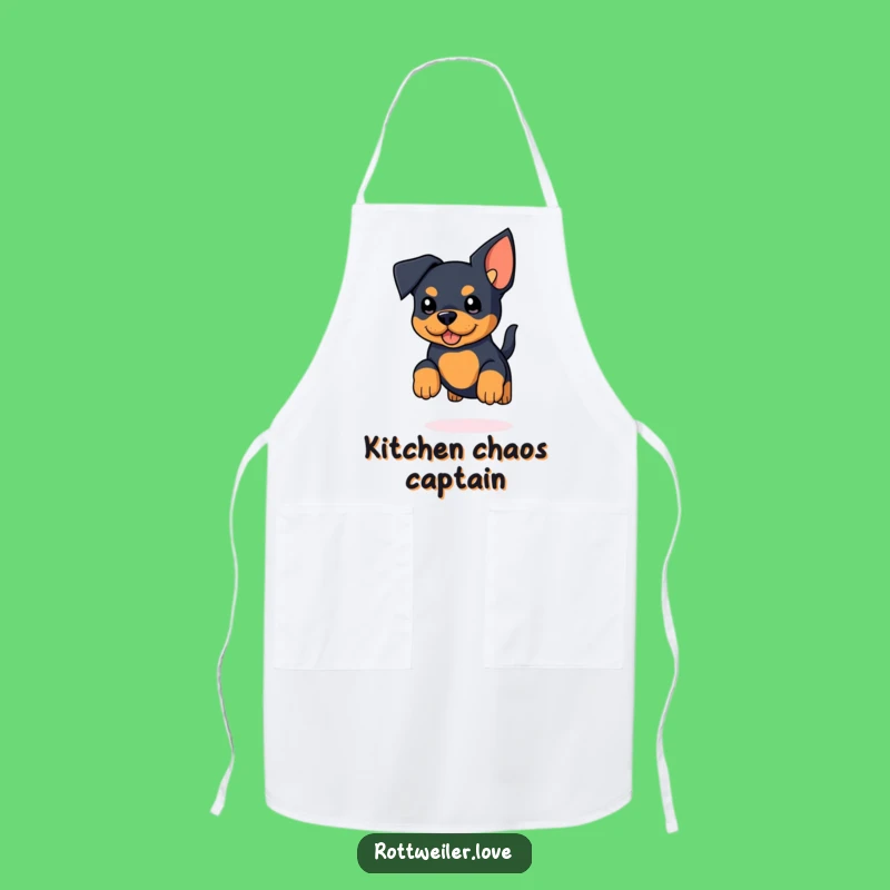 Funny Rottweiler Apron: Kawaii Jumper with Big Ears - Cooking Gift!