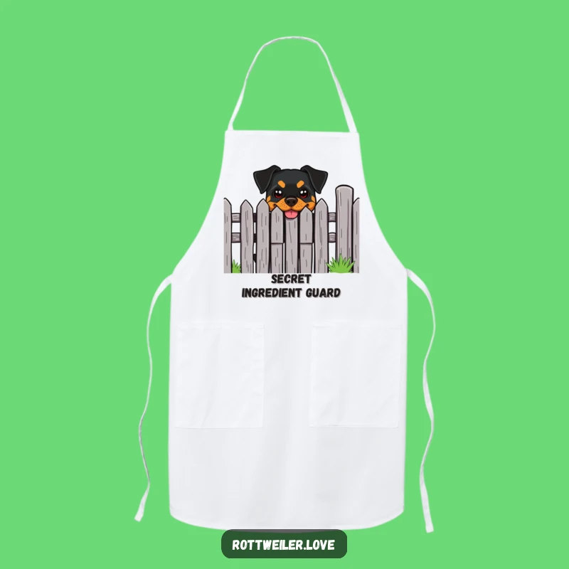 Funny Rottweiler Cheeky Grin Fence Apron - Kitchen Guard Dog Gift