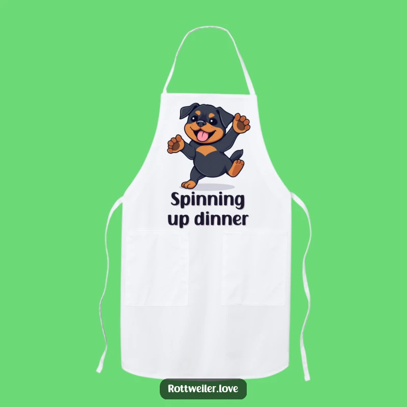 Funny Rottweiler Apron: Playful Chef's Spin