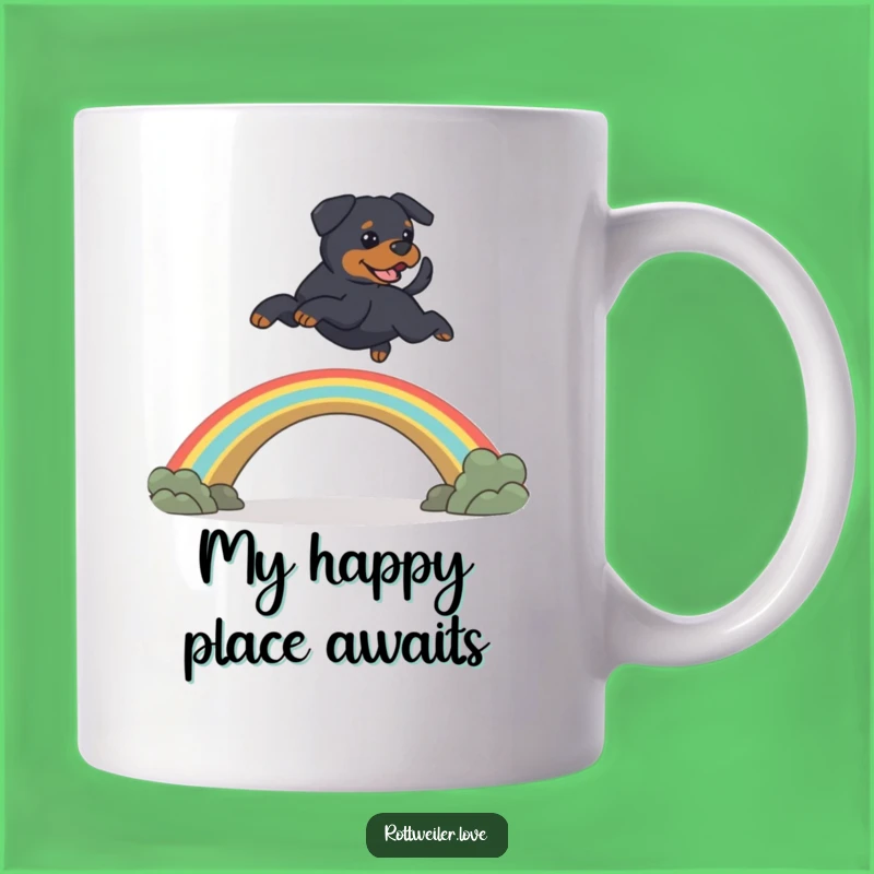 Funny Rainbow Bridge Rottweiler Mug: Heartwarming Pet Memorial Gift