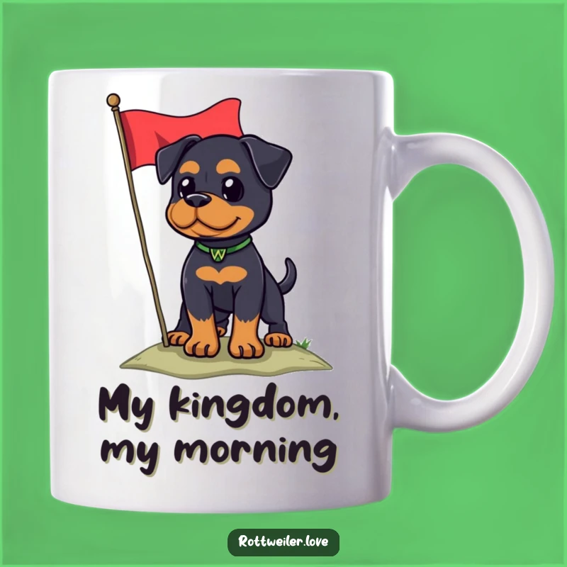 Funny Rottweiler Flag Bearer Mug: Proud Dog Gift for Patriot Pups