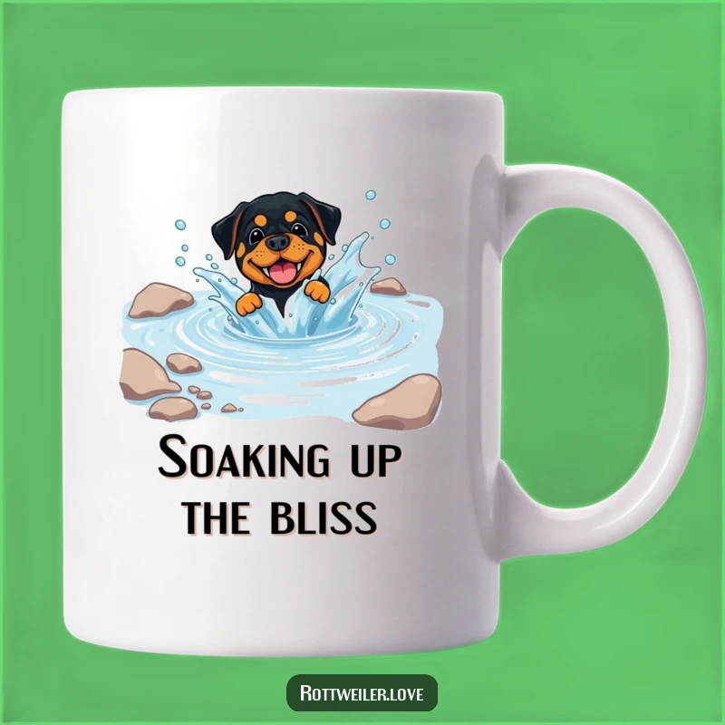 Funny Rottweiler Splash Mug, Playful Dog Drinkware, Hilarious Water Lover Gift