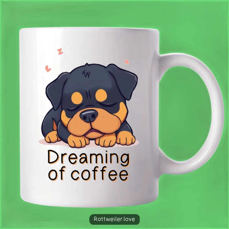 Funny Sleepy Rottweiler Dream Mug: Relaxing Dog Lover Gift
