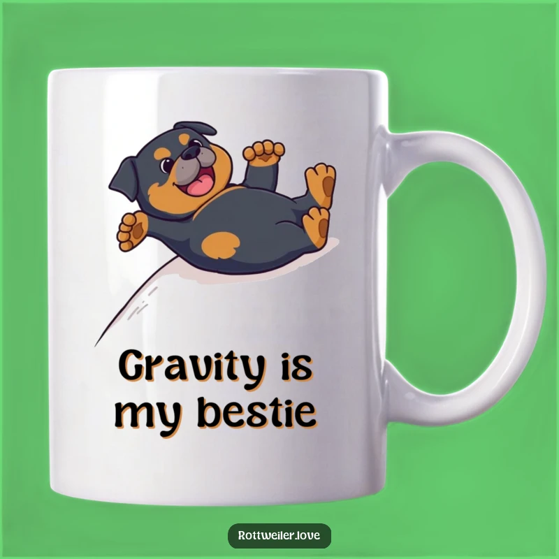 Funny Rottweiler Backslide Paw Air Mug - Hilarious Dog Gift Idea