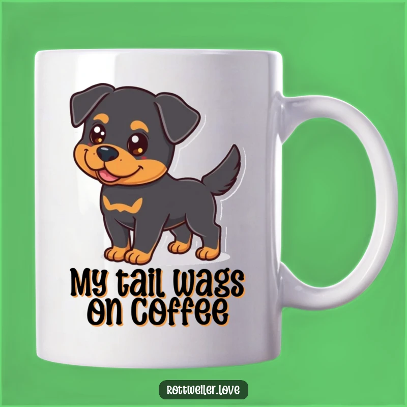 Funny Rottweiler Mug: Loyal Dog Gift with Wagging Tail