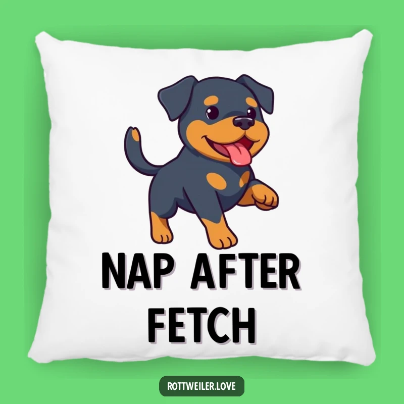 Comfy Funny Rottweiler Fetch Pillow: Cuddle Up with Canine Comedy