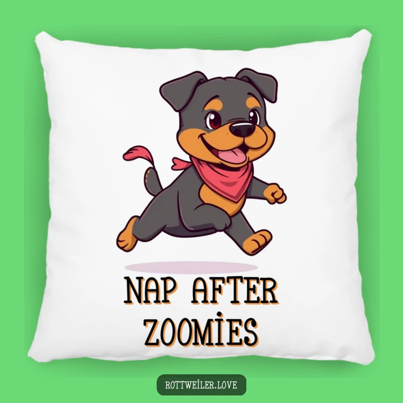 Comfy Rottweiler Bandana Pillow: Funny Cuddles with an Energetic Pup