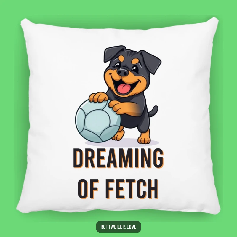 Funny Rottweiler Fetch Pillow: Cozy Comfort for Happy Dog Enthusiasts