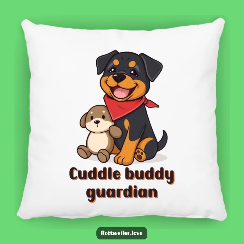 Funny Rottweiler Guard Pillow: Cozy Comfort with a Joyful Guardian