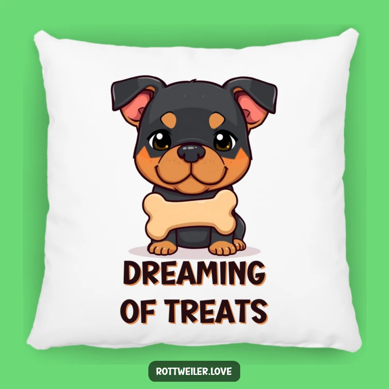 Funny Shy Rottweiler Bone Pillow: Cozy Dog Throw Pillow Gift