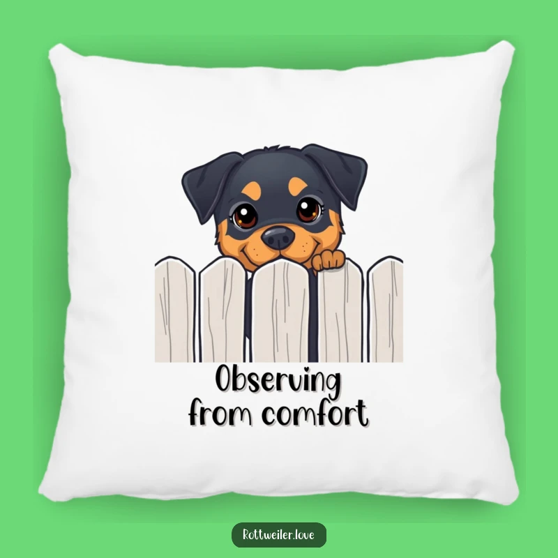 Funny Rottweiler Peeking Pillow - Comfy Curious Dog Cushion Gift