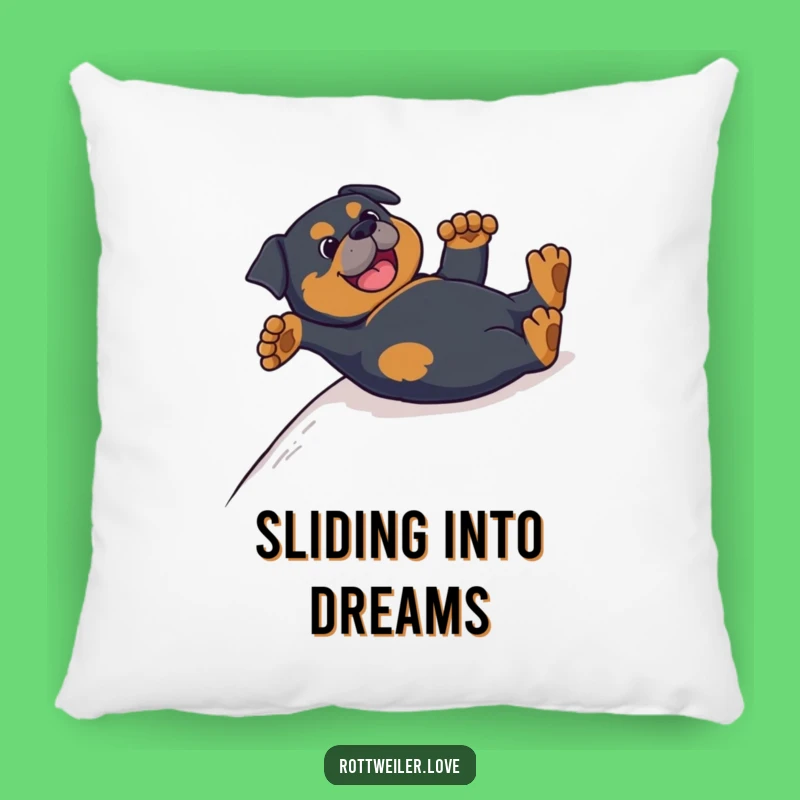 Funny Rottweiler Backslide Pillow - Soft & Hilarious Canine Comfort Gift