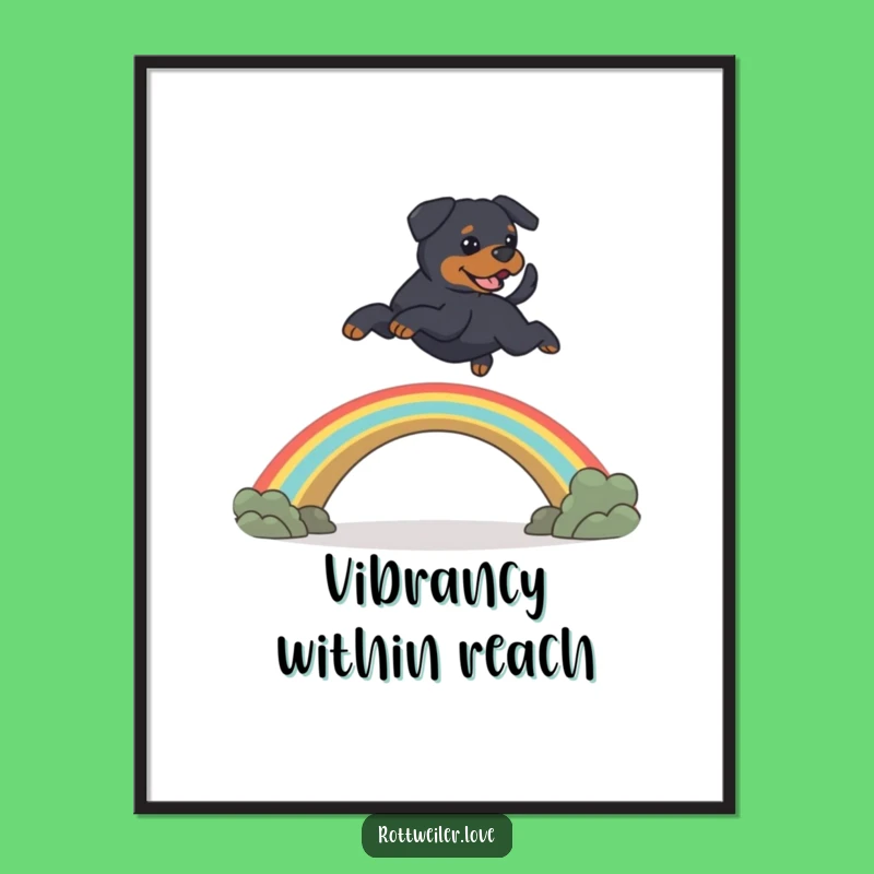 Funny Rainbow Bridge Rottweiler Digital Art: Printable Pet Memorial Gift