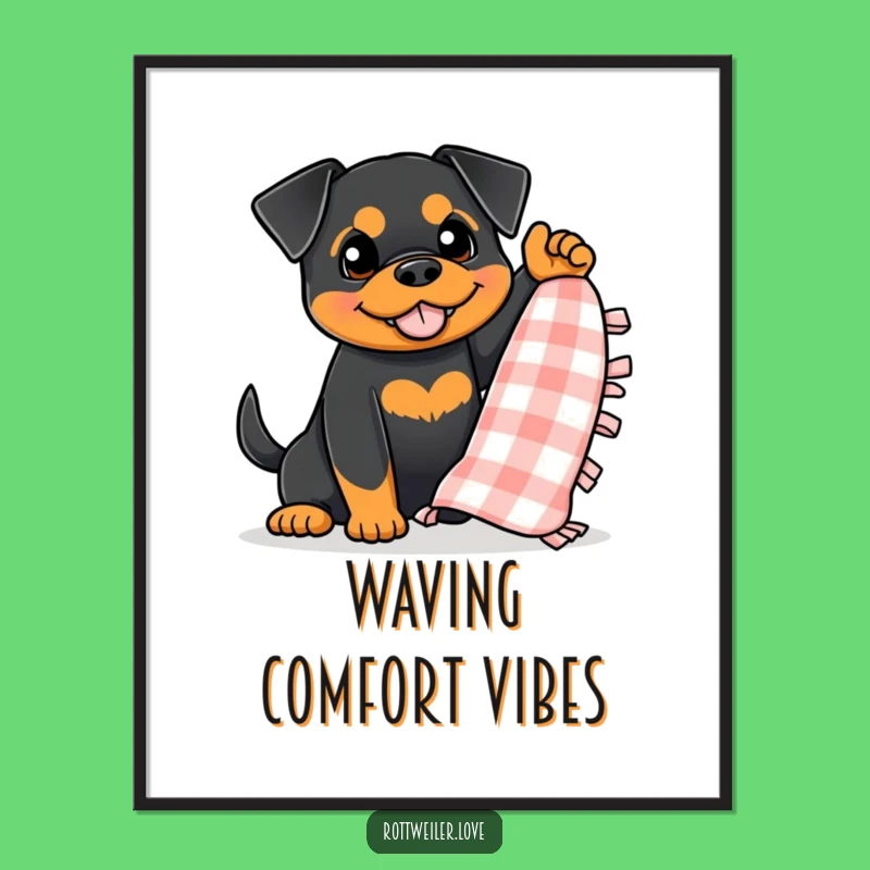 Funny Rottweiler Blanket Digital Art, Enthusiastic Dog Printable, Hilarious Cozy Decor Gift