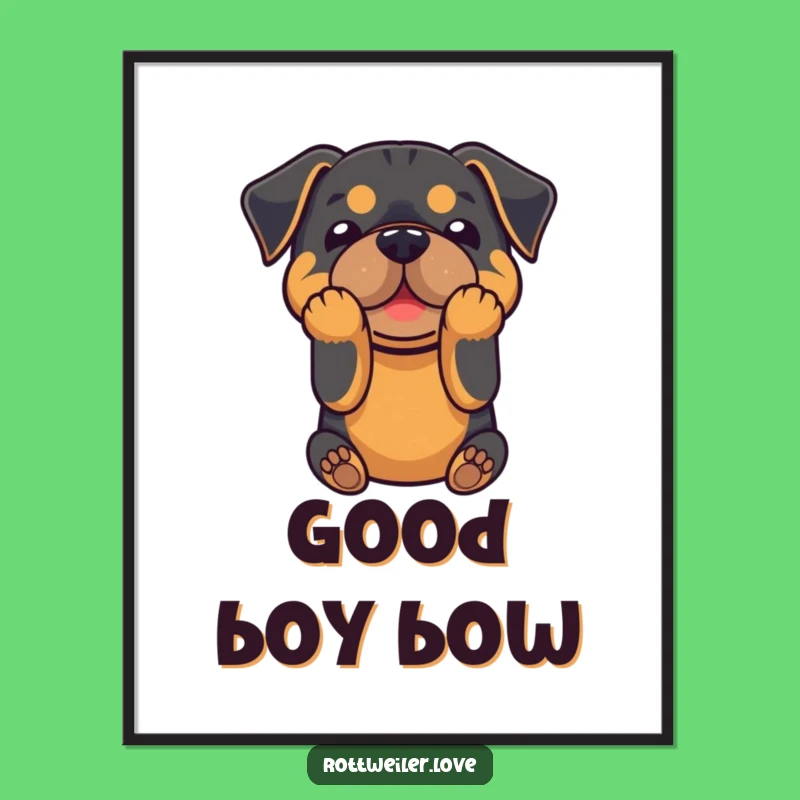Funny Rottweiler Bowing Digital Art - Instant Canine Charm