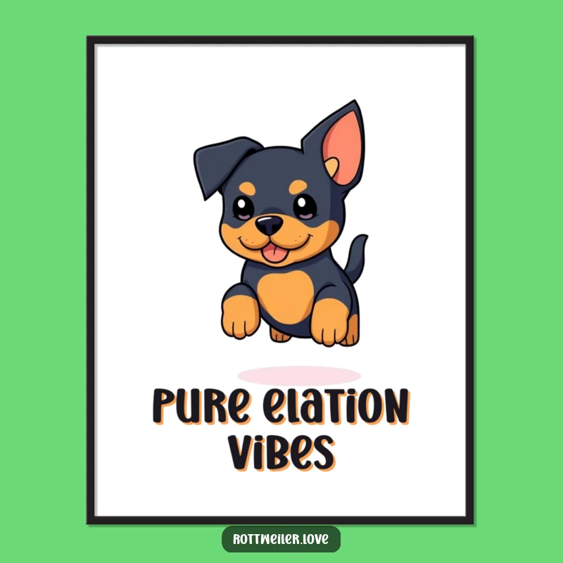 Funny Rottweiler Digital Print: Kawaii Jumper with Big Ears - Instant Gift!