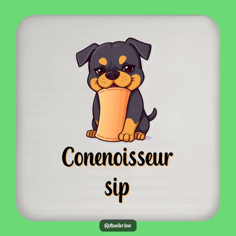 Funny Rottweiler Balancing Cone Coaster - Protect Surfaces with Goofiness Gift