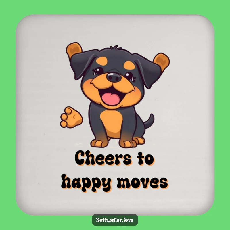 Funny Kawaii Rottweiler Wag Coaster: Full Body Protection, Cute Dog Gift
