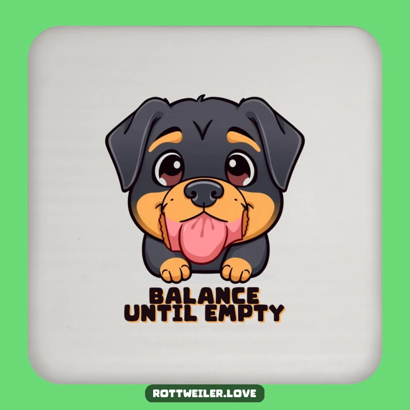 Funny Rottweiler Coaster: Treat Balance Pro - Housewarming Gift!