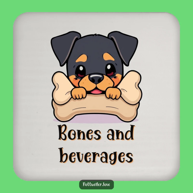 Funny Rottweiler Drink Coaster: Protect Surfaces with Dog Gift