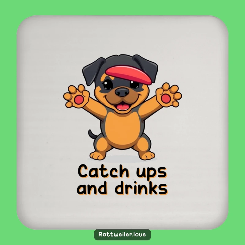 Funny Rottweiler Drink Coaster: Protect Surfaces with Dog Gift
