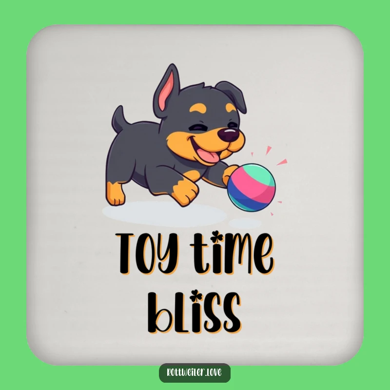Protective Funny Kawaii Rottweiler Coaster: Playful pup, a charming funny gift for any table.