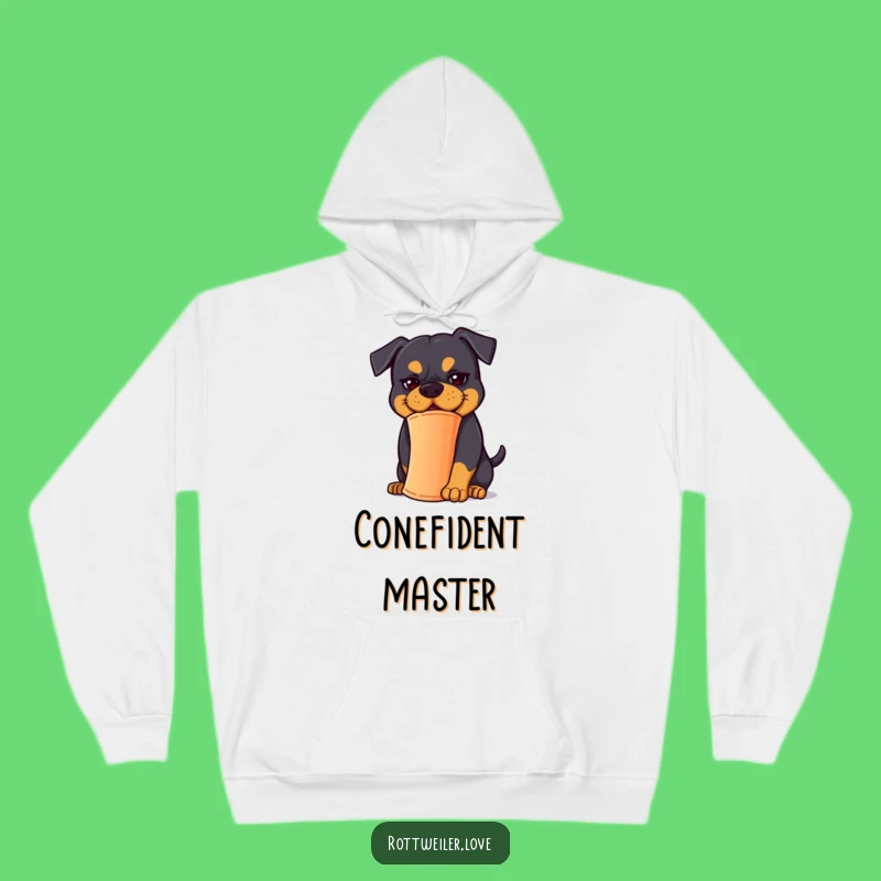 Funny Rottweiler Balancing Cone Hoodie - Cozy Goofy Dog Gift