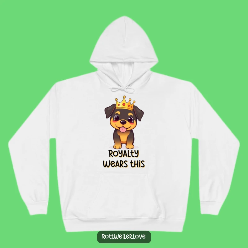 Cozy Funny Royal Rottweiler Hoodie: Warmth Meets Majestic Charm