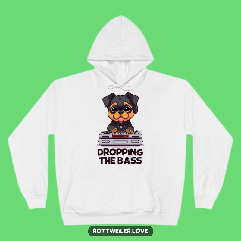 Cozy Rottweiler DJ Hoodie: Warmth and Beats for Music Lovers