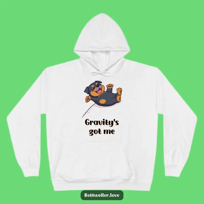 Funny Rottweiler Backslide Hoodie - Cozy & Hilarious Canine Comfort Gift