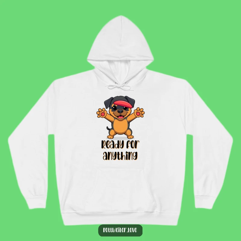 Funny Rottweiler Hoodie: Cozy Dog Gift Catching Frisbee