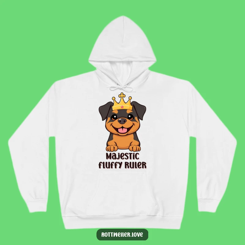 Funny Royal Rottweiler Hoodie: Cozy Crown Comfort, Perfect Humorous Gift