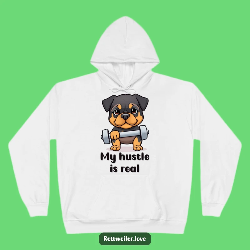 Funny Fit Rottweiler Hoodie: Determined Lift Comfort, Gym Humor Gift