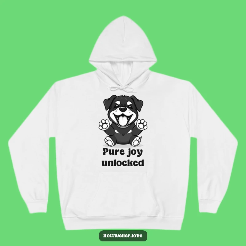 Funny Kawaii Rottweiler Hoodie: Cozy Paws Up Bark, Warm Dog Lover Gift