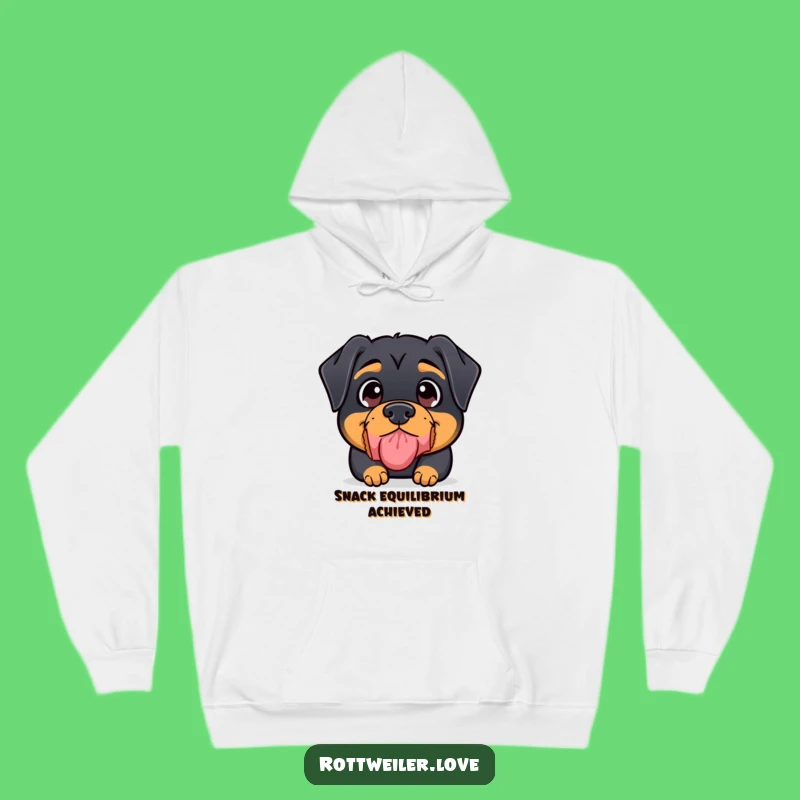 Funny Kawaii Rottweiler Hoodie: Treat Balance Focus - Cozy Gift!