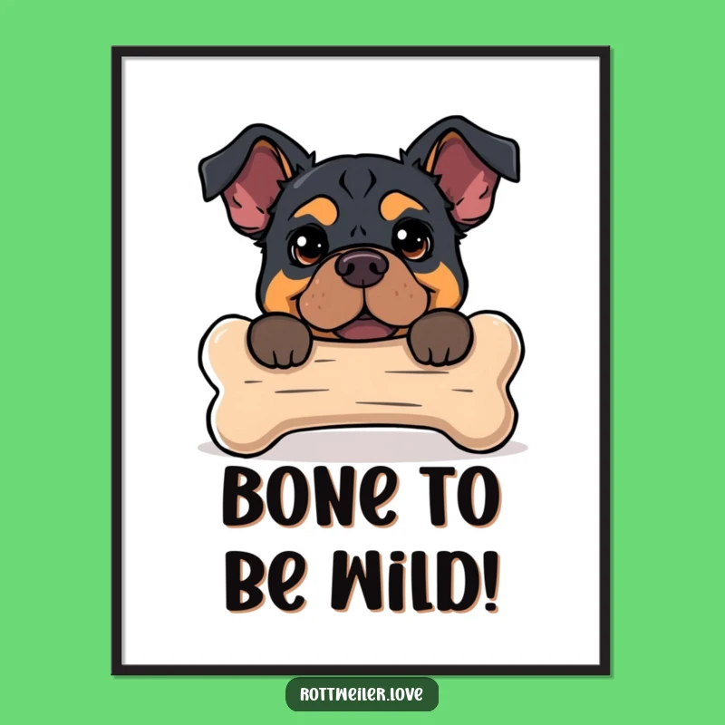 Free Printable Rottweiler Bone Art: Playful Peek, Hilarious Downloadable Decor!
