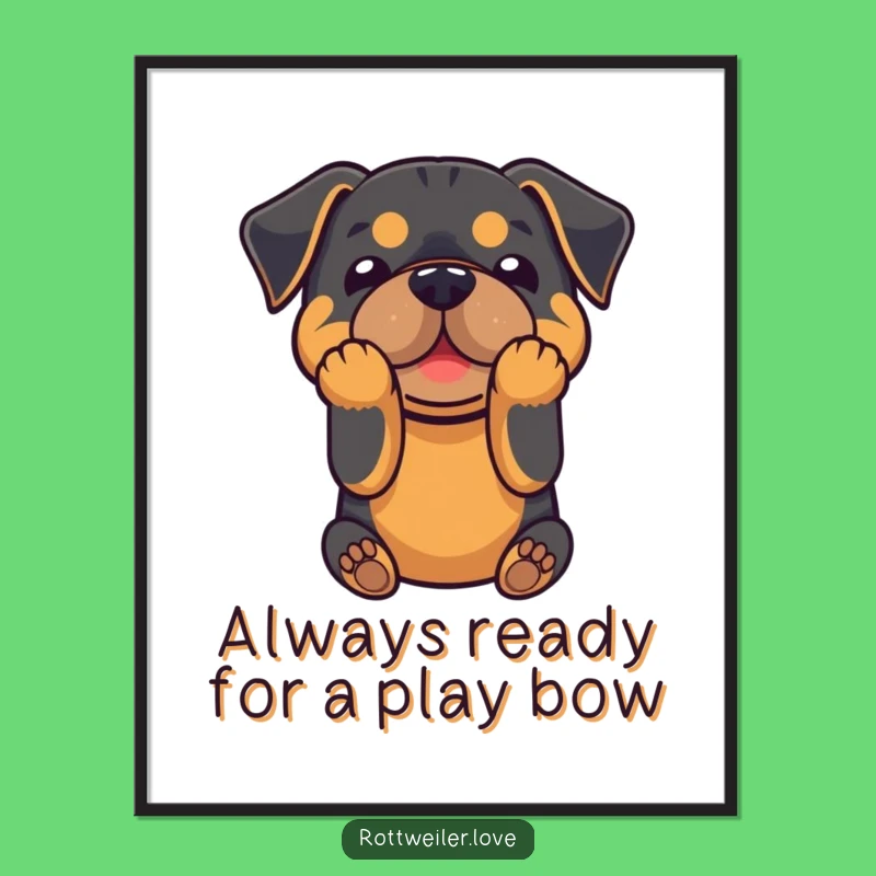 Free Printable Rottweiler Bow Art: Playful Paws, Hilarious Downloadable Decor!