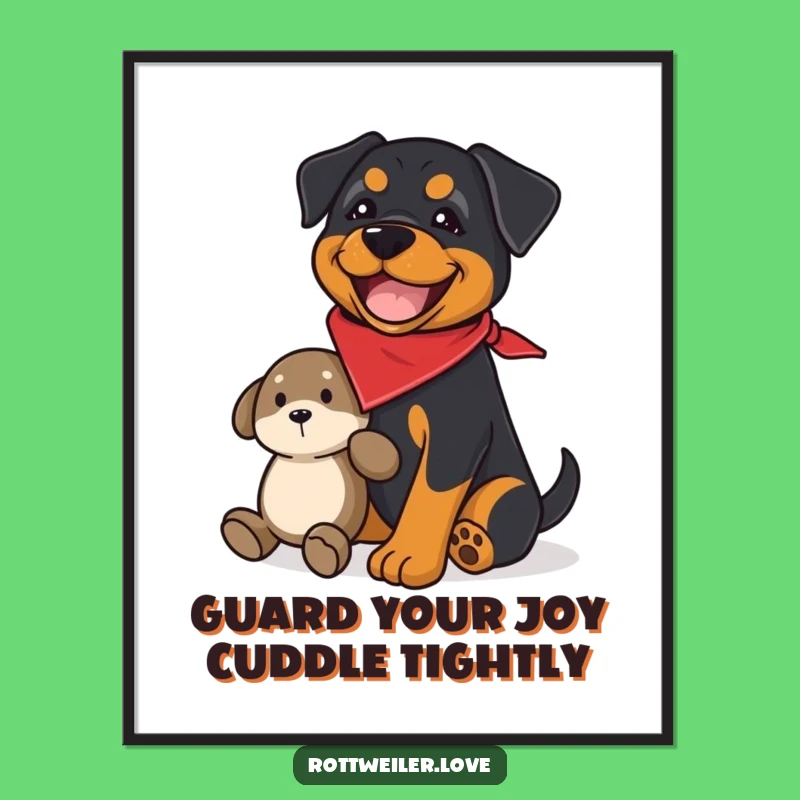 Funny Free Printable Rottweiler Wall Art: Guard Dog Decor