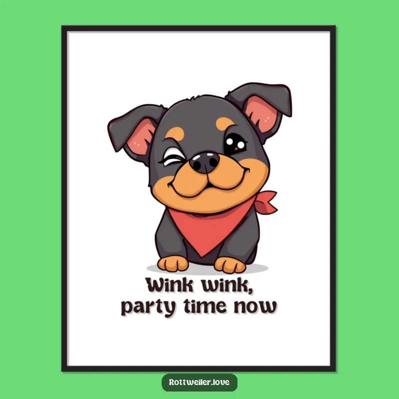 Funny Free Printable Wall Art: Winking Rottweiler Style