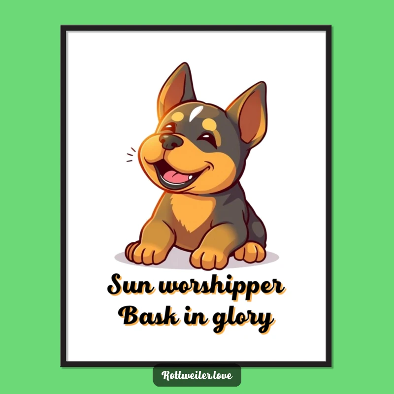 Funny Rottweiler Sunshine Free Printable Wall Art: Relaxed Dog Decor Downloadable