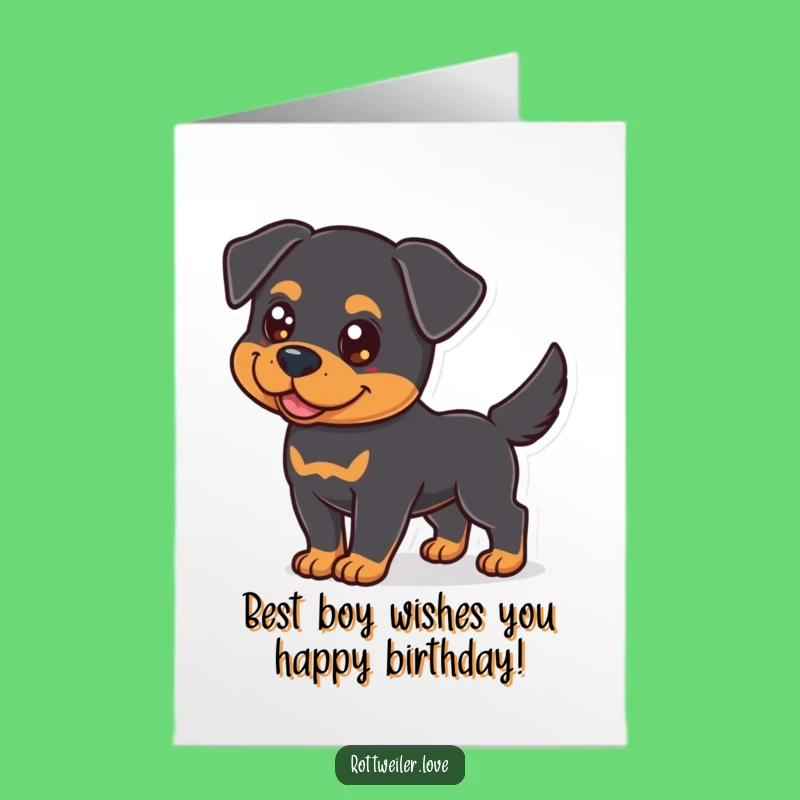 Free Printable Birthday Card: Funny Rottweiler Wagging Tail for a Paw-some Celebration