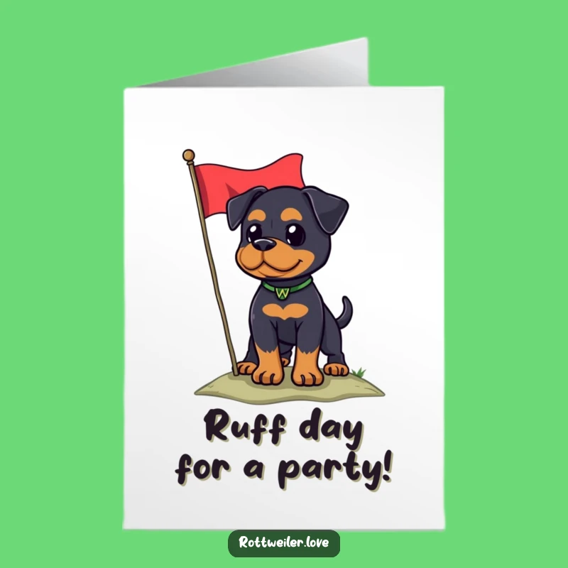 Free Printable Rottweiler Birthday Card: Proud Pup Salutes Your Special Day!
